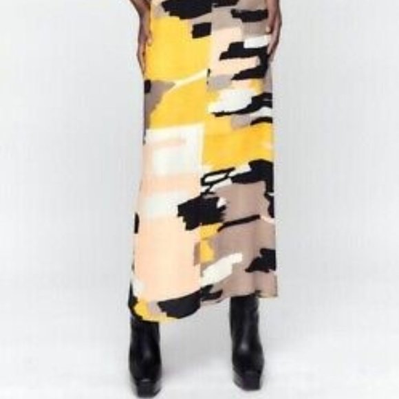 Zara Abstract Printed Midi Maxi Dress Famous Bloggers Limited Edition Size S - Picture 4 of 14